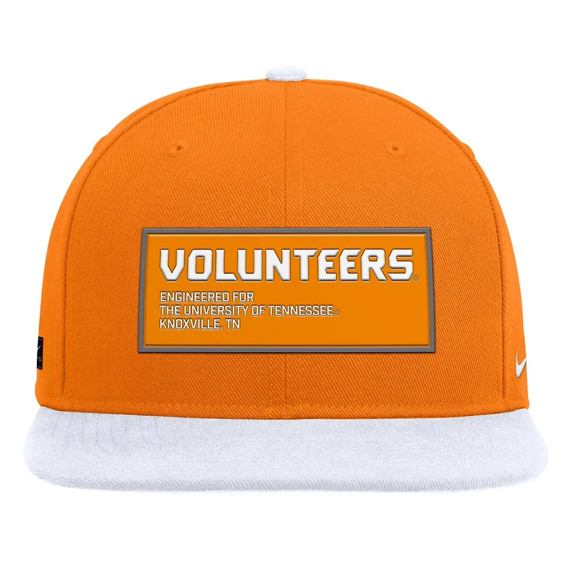 Nike Tennessee White Tennessee Volunteers 2025 On-Field Patch Pro Dri-FIT Snapback Hat