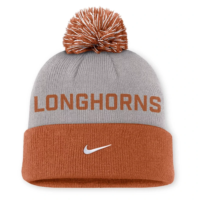 Nike Texas Texas Longhorns Primetime Peak Cuffed Knit Hat with Pom