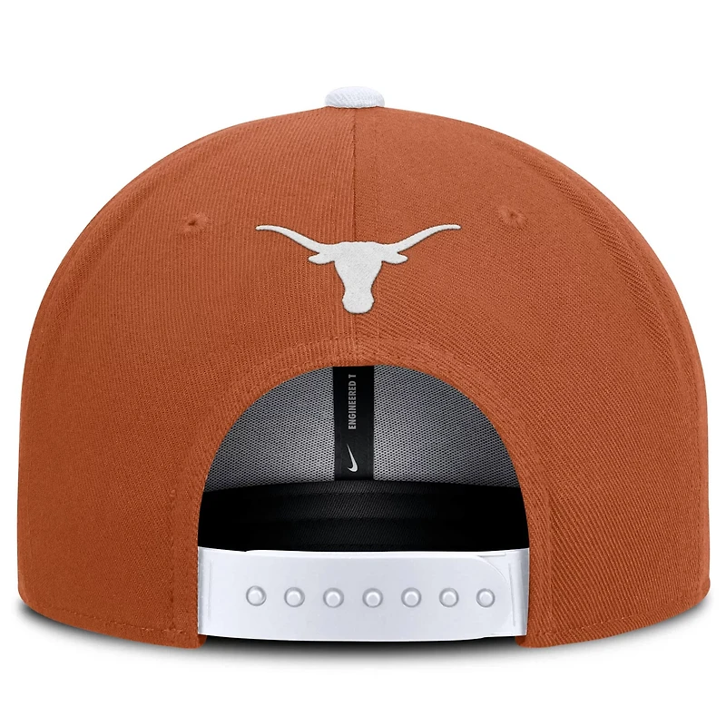 Nike Texas White Texas Longhorns 2025 On-Field Patch Pro Dri-FIT Snapback Hat