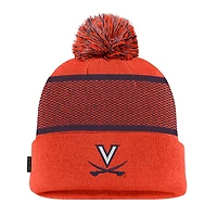 Nike Virginia Cavaliers 2024 Sideline Peak Cuffed Knit Hat with Pom