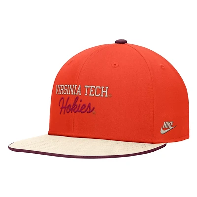 Nike Virginia Tech Hokies Vintage Script Pro Dri-FIT Snapback Hat