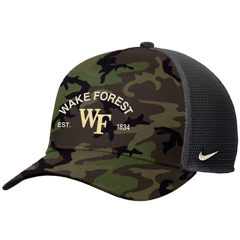 Nike Wake Forest Demon Deacons 2025 Military Appreciation Rise Adjustable Trucker Hat