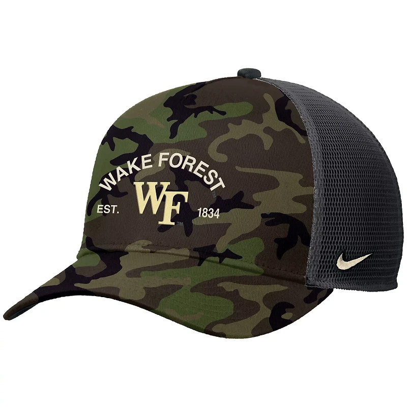 Nike Wake Forest Demon Deacons 2025 Military Appreciation Rise Adjustable Trucker Hat