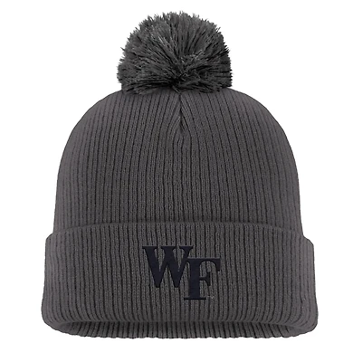 Nike Wake Forest Demon Deacons Tonal Peak Cuffed Knit Hat with Pom