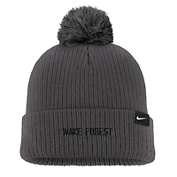 Nike Wake Forest Demon Deacons Tonal Peak Cuffed Knit Hat with Pom