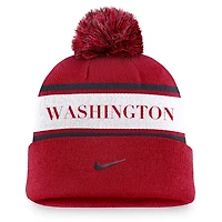 Nike Washington Nationals Team Stripe Peak Cuffed Knit Hat with Pom