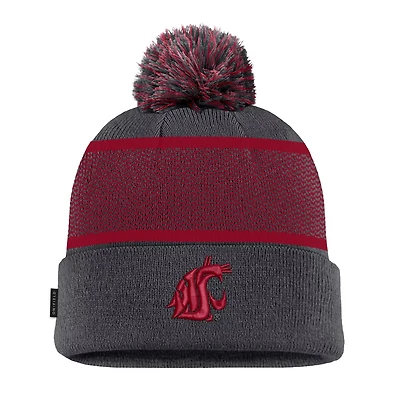 Nike Washington State Cougars 2024 Sideline Peak Cuffed Knit Hat with Pom