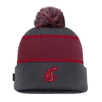 Nike Washington State Cougars 2024 Sideline Peak Cuffed Knit Hat with Pom