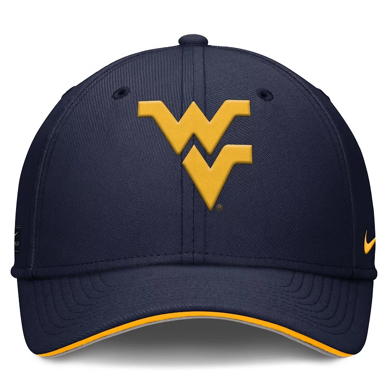 Nike West Virginia Mountaineers 2025 Dugout Coaches Rise Swoosh Performance Flex Hat