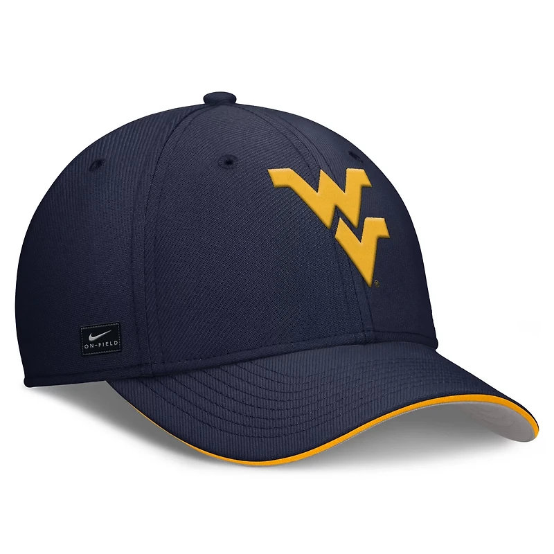 Nike West Virginia Mountaineers 2025 Dugout Coaches Rise Swoosh Performance Flex Hat