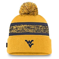 Nike West Virginia Mountaineers On-Field Peak Cuffed Knit Hat with Pom