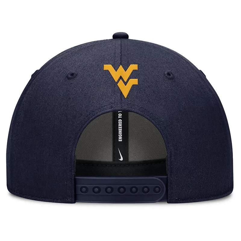 Nike West Virginia Mountaineers Slanted Primetime Rise Performance Adjustable Hat