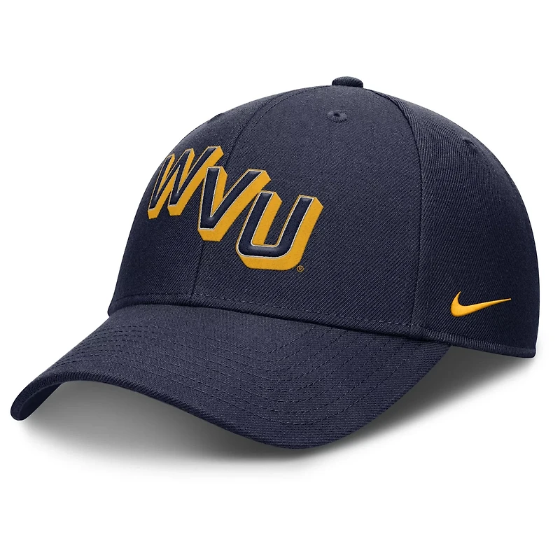 Nike West Virginia Mountaineers Slanted Primetime Rise Performance Adjustable Hat