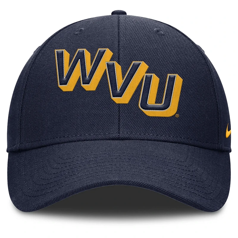 Nike West Virginia Mountaineers Slanted Primetime Rise Performance Adjustable Hat