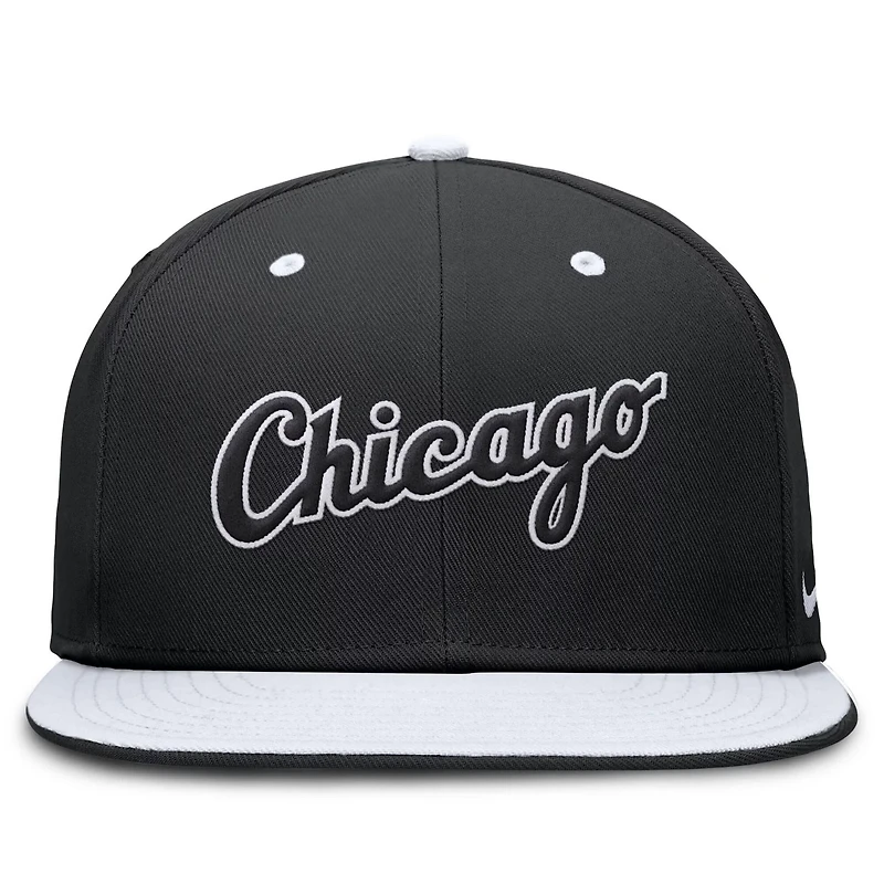 Nike White Chicago White Sox True Primetime Two-Tone Performance Fitted Hat