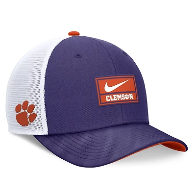 Nike White Clemson Tigers 2024 On Field Swoosh Trucker Adjustable Hat