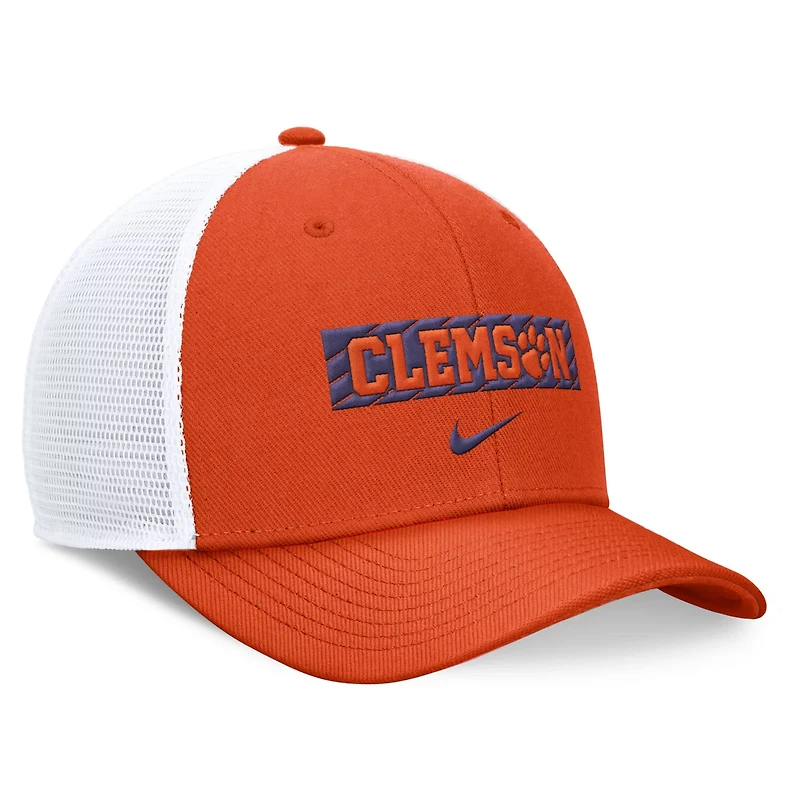 Nike White Clemson Tigers 2024 Sideline Trucker Adjustable Hat