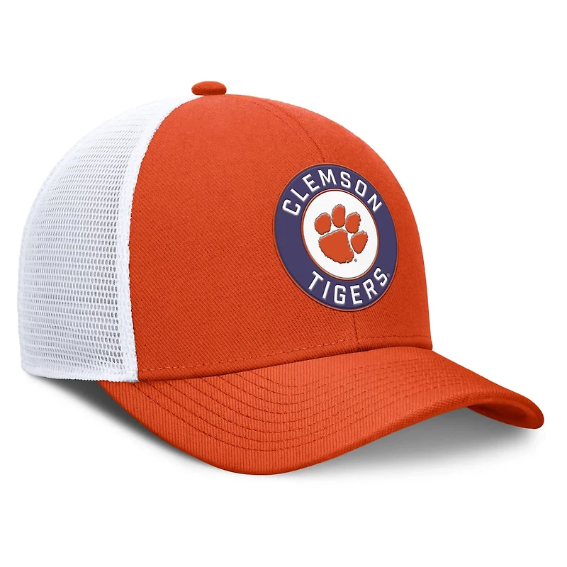 Nike White Clemson Tigers Rise Primetime Performance Trucker Adjustable Hat