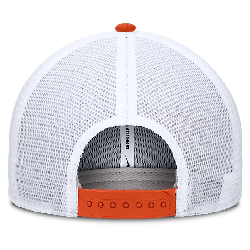 Nike White Clemson Tigers Rise Primetime Performance Trucker Adjustable Hat