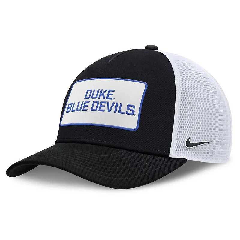 Nike White Duke Blue Devils 2025 On-Field Rise Patch Trucker Adjustable Hat