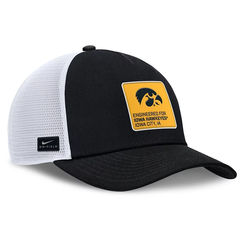 Nike White Iowa Hawkeyes 2025 On-Field Rise Engineered Trucker Adjustable Hat