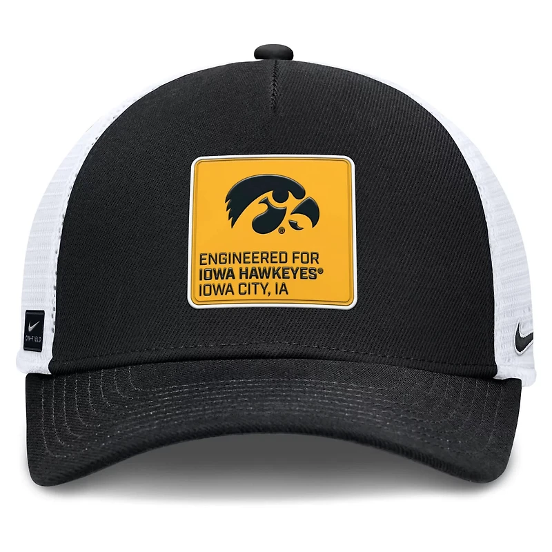 Nike White Iowa Hawkeyes 2025 On-Field Rise Engineered Trucker Adjustable Hat