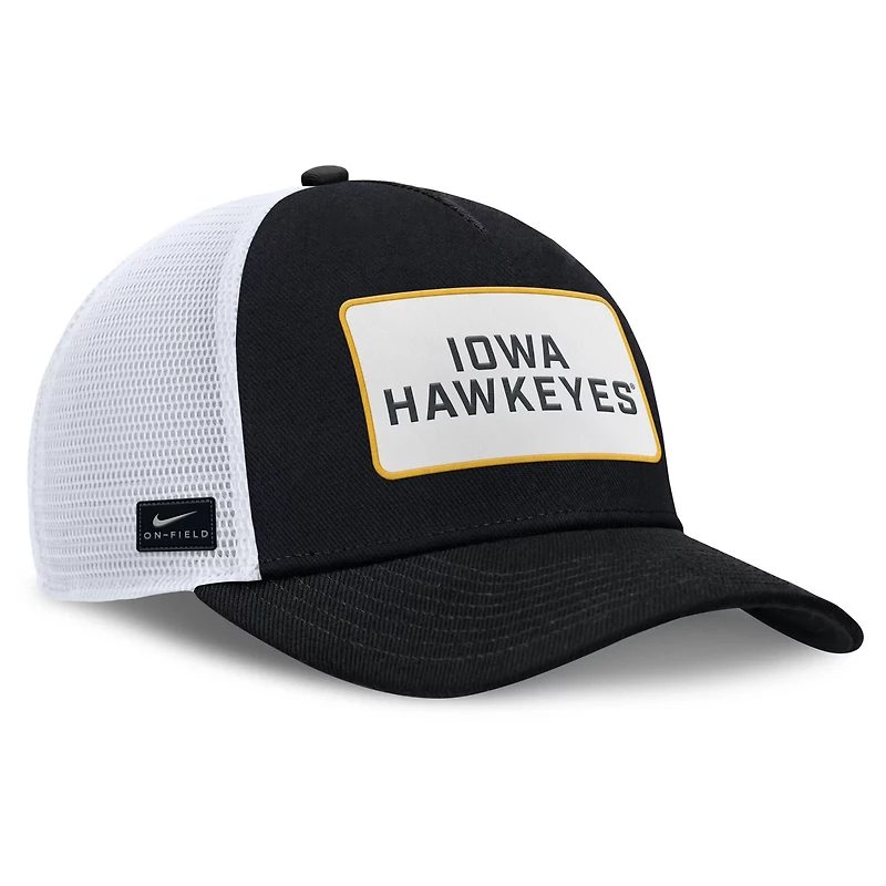 Nike White Iowa Hawkeyes 2025 On-Field Rise Patch Trucker Adjustable Hat
