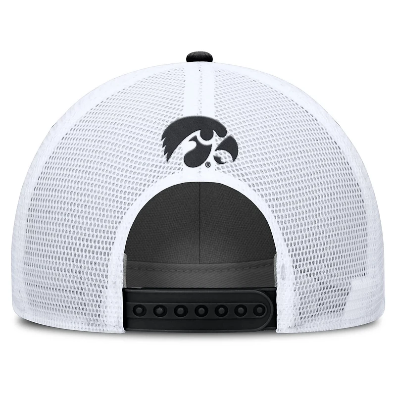 Nike White Iowa Hawkeyes 2025 On-Field Rise Patch Trucker Adjustable Hat