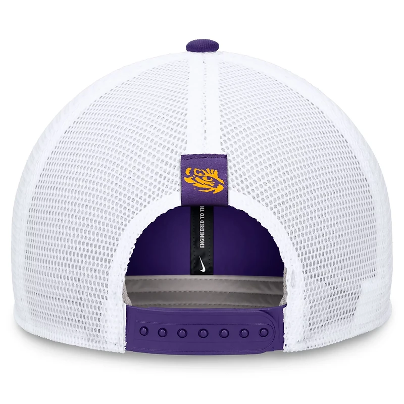 Nike /White LSU Tigers 2024 Sideline Trucker Adjustable Hat