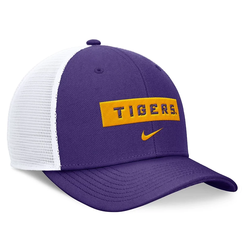 Nike /White LSU Tigers 2024 Sideline Trucker Adjustable Hat