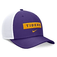 Nike /White LSU Tigers 2024 Sideline Trucker Adjustable Hat