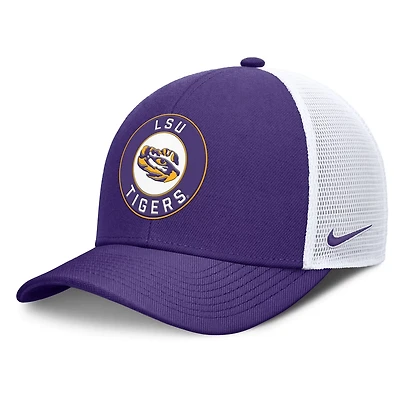 Nike White LSU Tigers Rise Primetime Performance Trucker Adjustable Hat