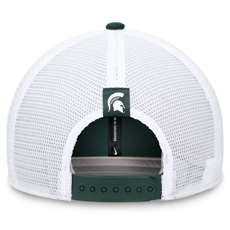 Nike /White Michigan State Spartans 2024 Sideline Trucker Adjustable Hat
