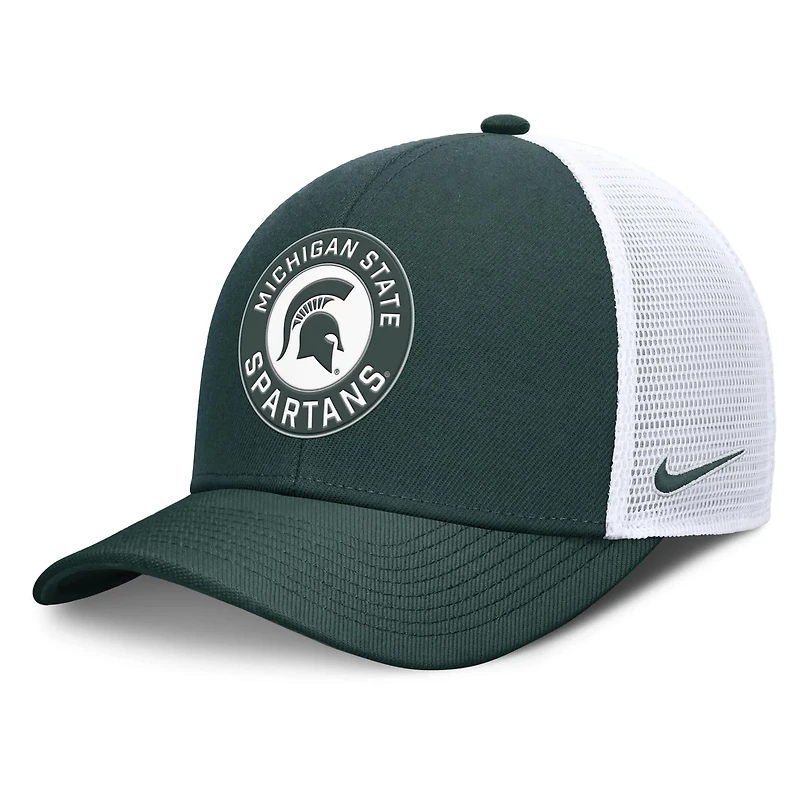 Nike White Michigan State Spartans Rise Primetime Performance Trucker Adjustable Hat