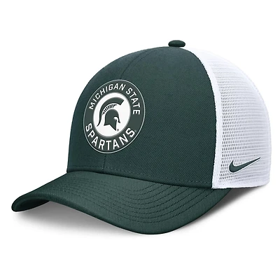 Nike White Michigan State Spartans Rise Primetime Performance Trucker Adjustable Hat