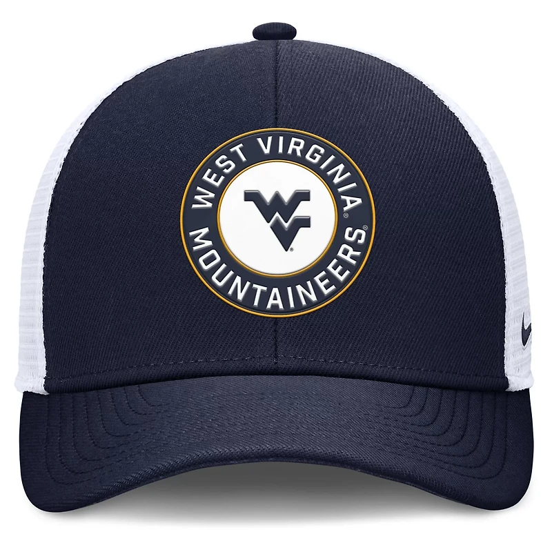 Nike White West Virginia Mountaineers Rise Primetime Performance Trucker Adjustable Hat
