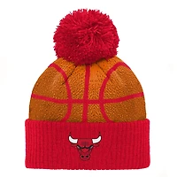 Preschool Chicago Bulls Basketball Head Cuffed Knit Hat with Pom