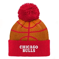 Preschool Chicago Bulls Basketball Head Cuffed Knit Hat with Pom