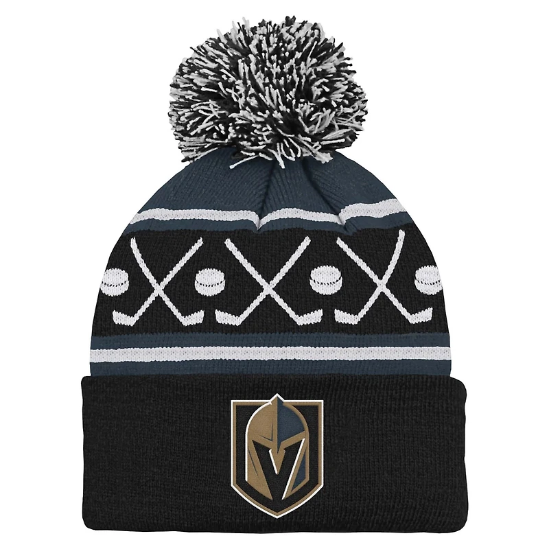 Preschool Vegas Golden Knights Faceoff Cuffed Knit Hat with Pom