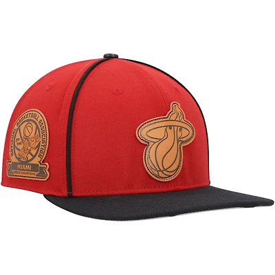 Pro Standard /Black Miami Heat Heritage Leather Patch Snapback Hat