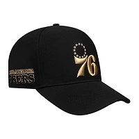 Pro Standard Philadelphia 76ers Metallic Logo Pinch Front Adjustable Hat