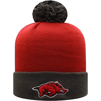 Top of the World / Arkansas Razorbacks Core 2-Tone Cuffed Knit Hat with Pom