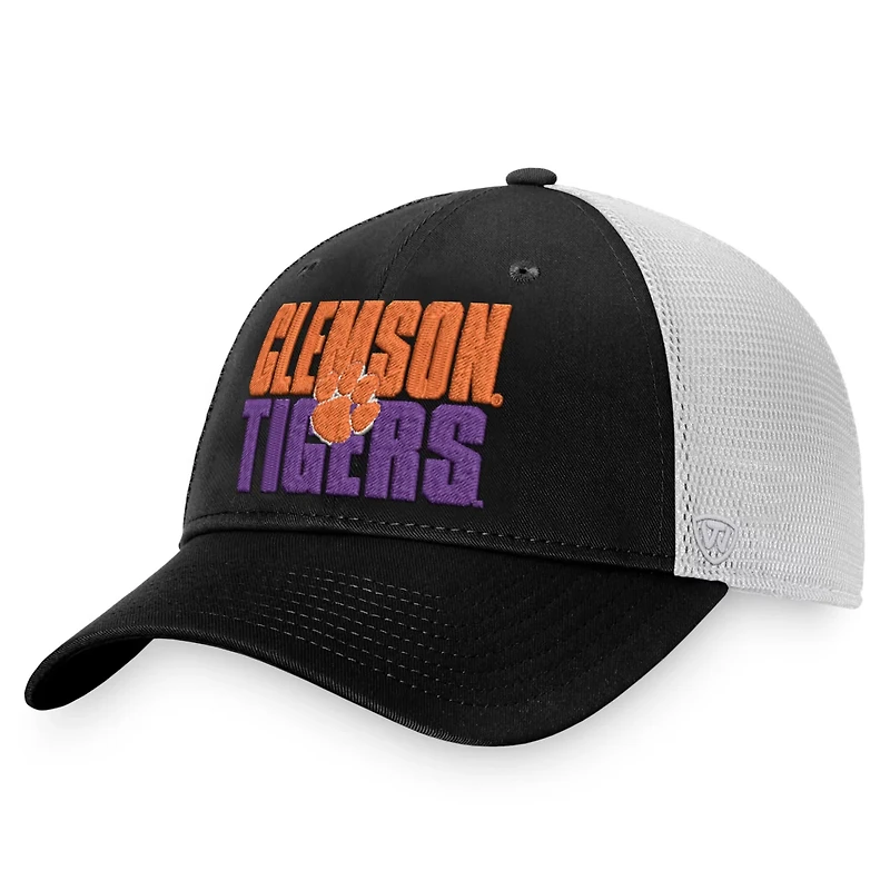 Top of the World /White Clemson Tigers Stockpile Trucker Snapback Hat
