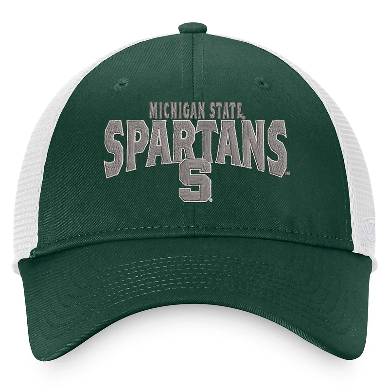 Top of the World /White Michigan State Spartans Breakout Trucker Snapback Hat