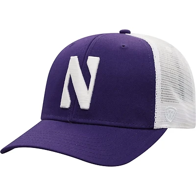 Top of the World /White Northwestern Wildcats Trucker Snapback Hat