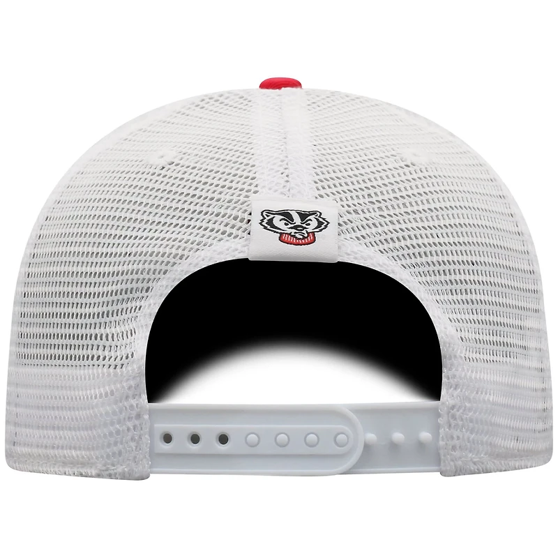 Top of the World /White Wisconsin Badgers Trucker Snapback Hat