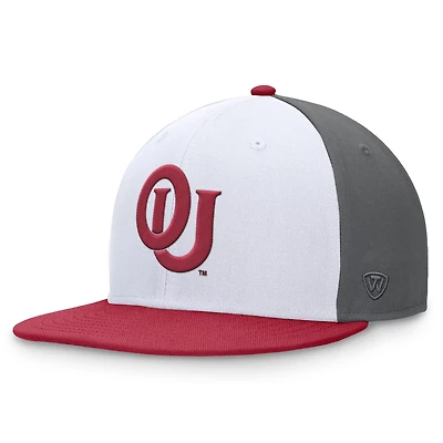 Top of the World /Crimson Oklahoma Sooners Tri-Tone Heritage Collector Fitted Hat