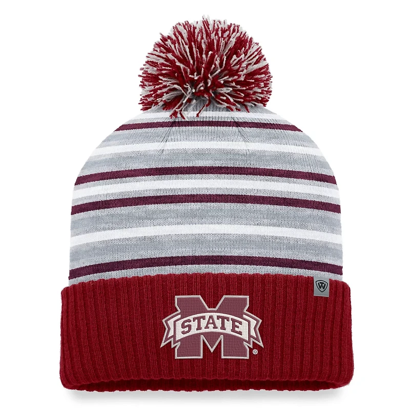 Top of the World Mississippi State Bulldogs Dash Cuffed Knit Hat with Pom