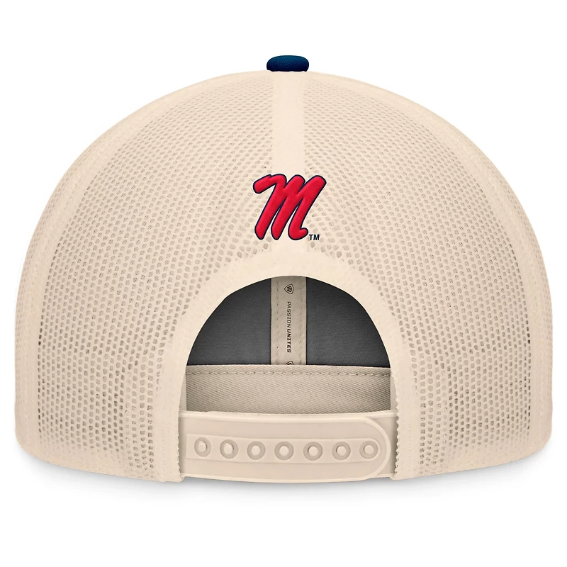 Top of the World /Natural Ole Miss Rebels Bennett Trucker Adjustable Hat