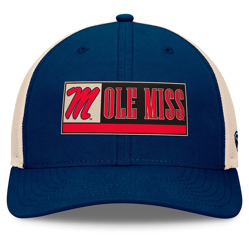 Top of the World /Natural Ole Miss Rebels Bennett Trucker Adjustable Hat